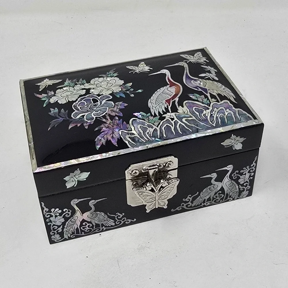 February Mountain Mother of Pearl Inlay jewelry box Korea wood trinket case